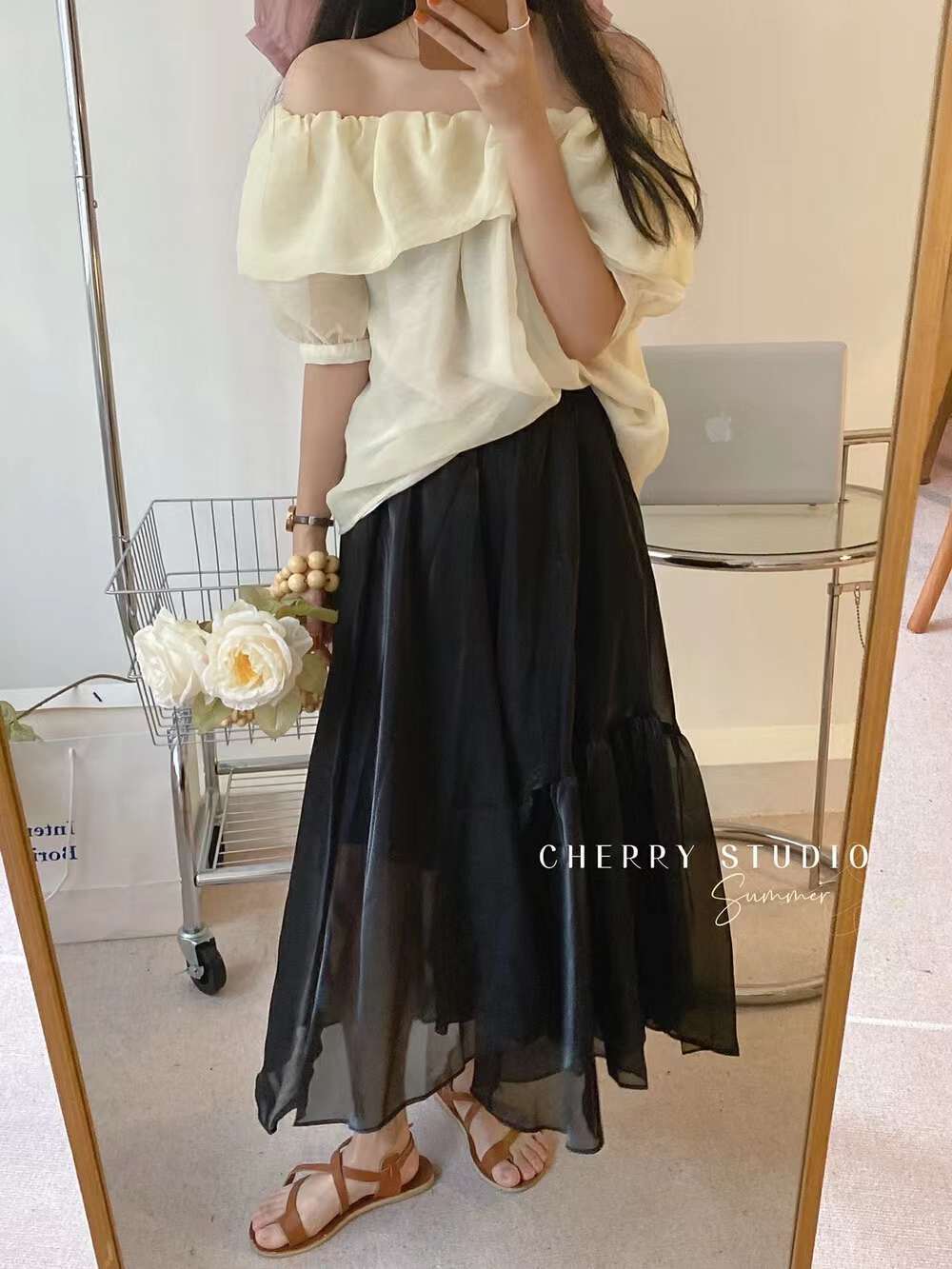 オーガンジースカート　AJ1399-1009