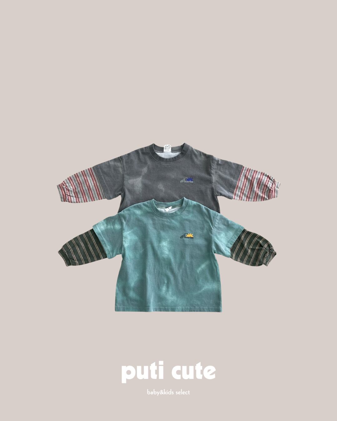 90-140 ꒰ 予約 ꒱ Water printed layered T / middle name ⸝⋆