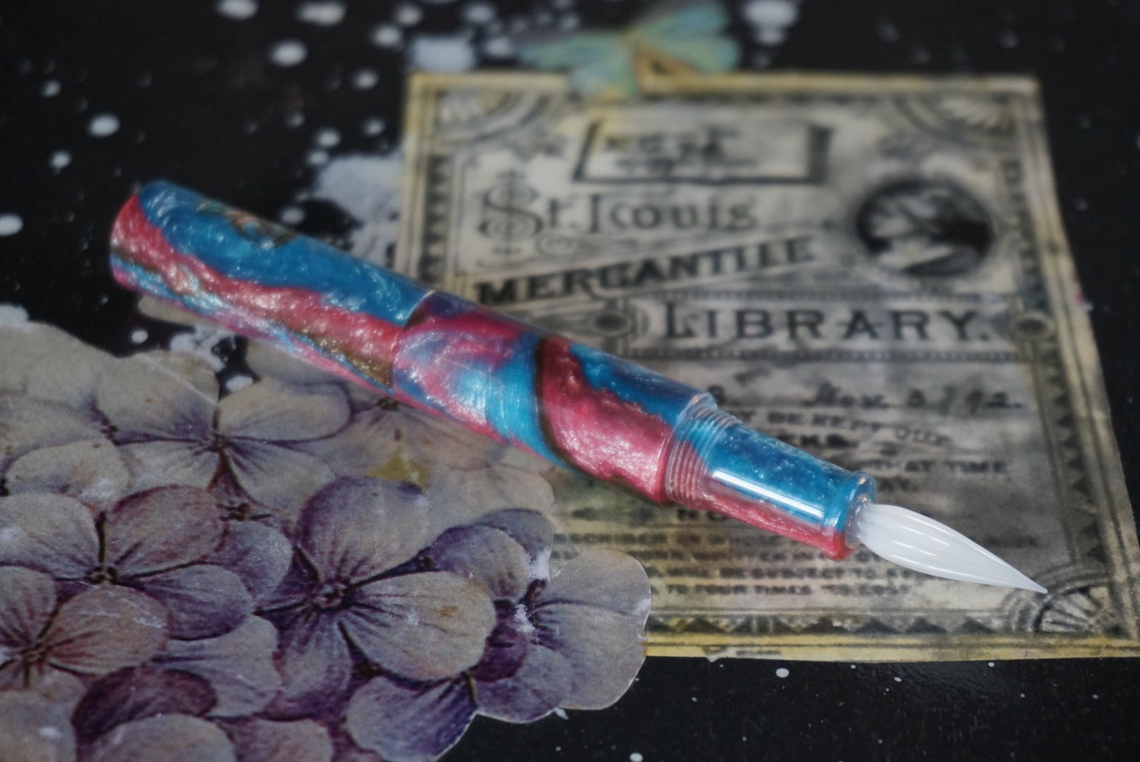 シュクルガラスペン Ballerina Blush (ミルクガラスペン先)