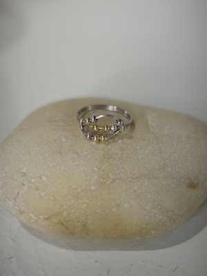 <vintage silver925>mix beads wire ring