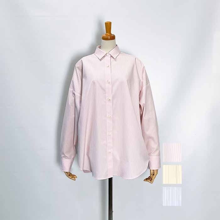 MICA&DEAL マイカアンドディール ポプリンストライプオーバーシャツ