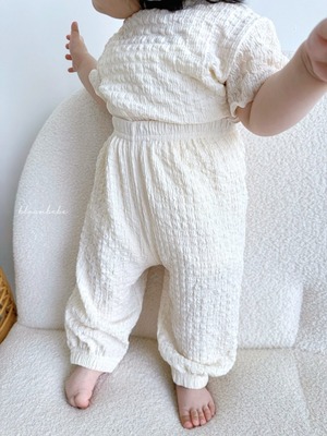 【bloom bebe】ワッシャーコットンドロワーズパンツ クリーム 80〜100cm  240441