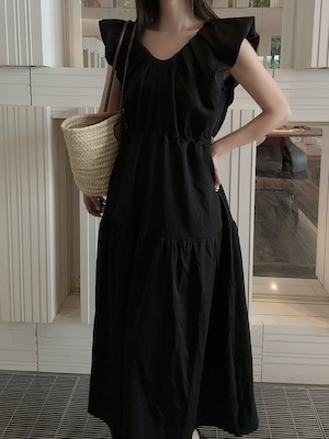 Grace frill dress / black（5月下旬〜6月上旬頃発送予定）