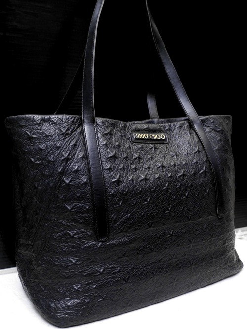 2016★JIMMY CHOO ジミーチュウ SARA サラ ミディアム A4対応 ☆エンボススター レザー トート バッグ 黒★ 立体感のあるスターエンボスが可愛らしいトート型万能モデル♪