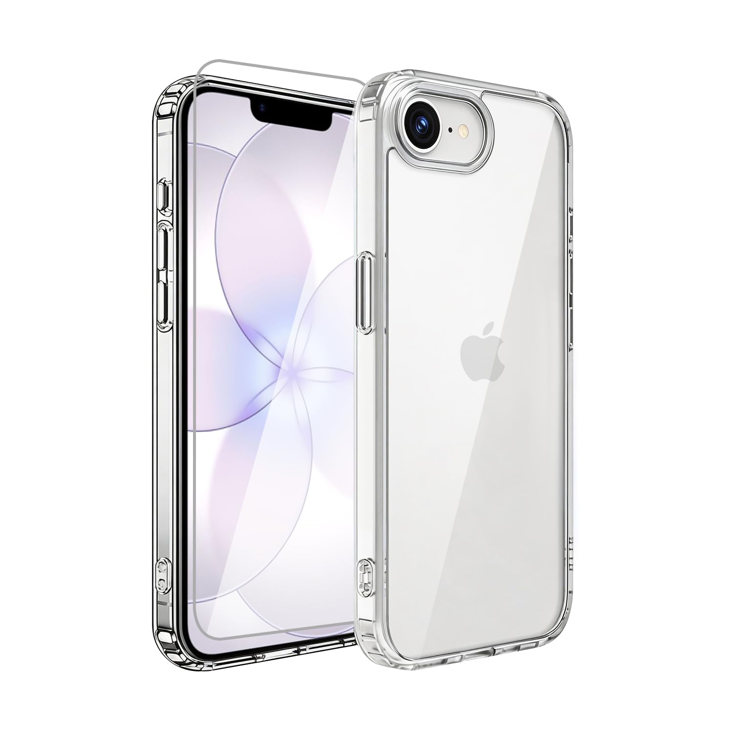 iPhone 17e/16e 用 ケース クリア 米軍MIL規格 耐衝撃 ガラスフィルム付き アイフォン17e 用 ケース 黄ばみ防止 滑り止め