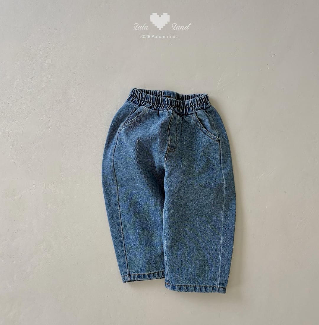 送料無料【予約】/ kids ワイドカーブドデニムパンツ /lalaland