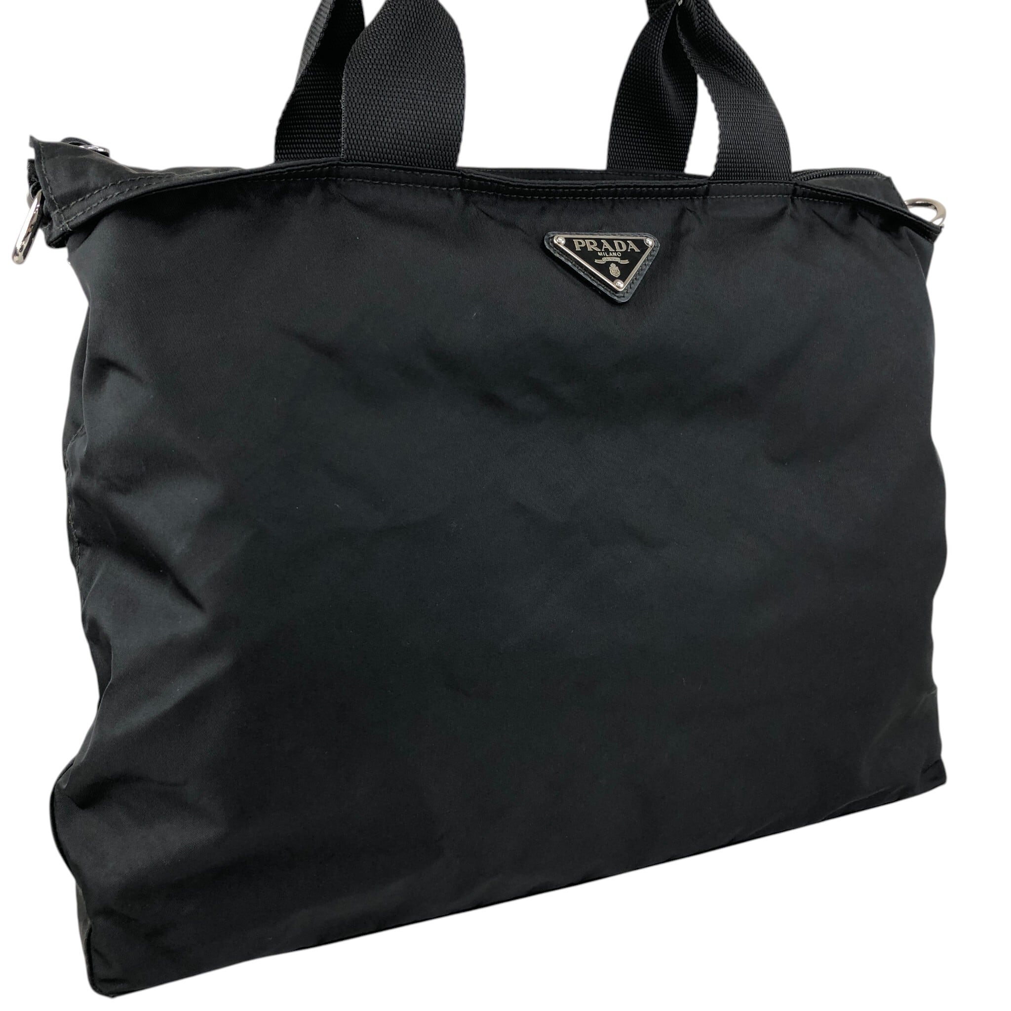 PRADA ナイロン 2wayショルダーバッグ ブラック トライアングルロゴ PRADA プラダ ショルダーバッグ ブラック トライアングルロゴ ナイロン