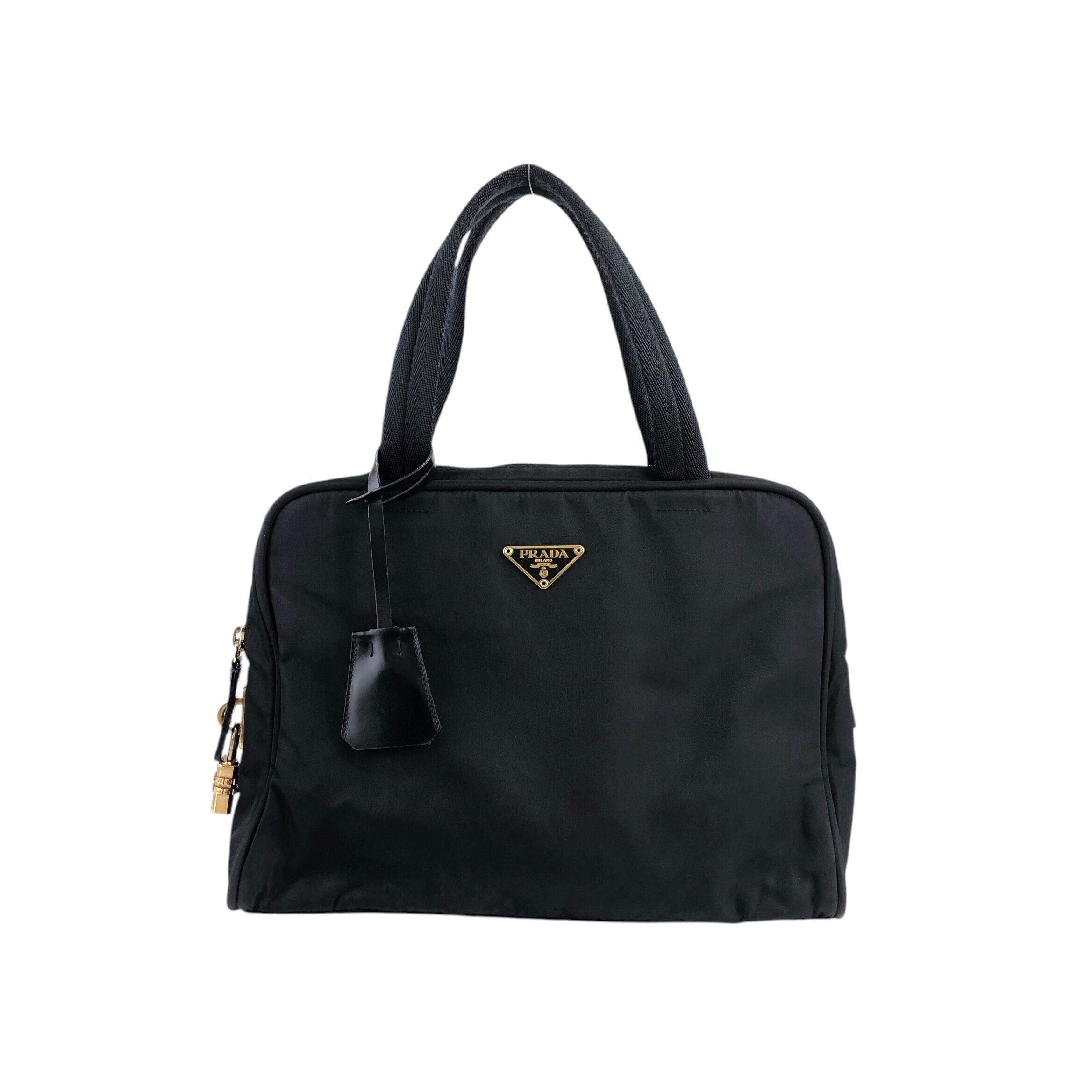PRADA プラダ ハンドバッグ ナイロン ブラック ヴィンテージ PRADA プラダ トライアングルロゴ ナイロン ハンドバッグ ブラック