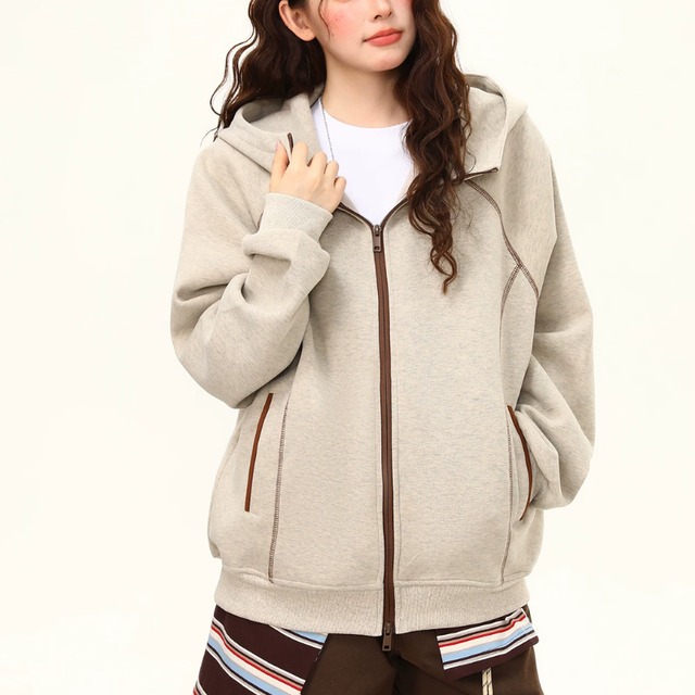 contrast-line zip hoodie　コントラストラインジップフーディー　J2176