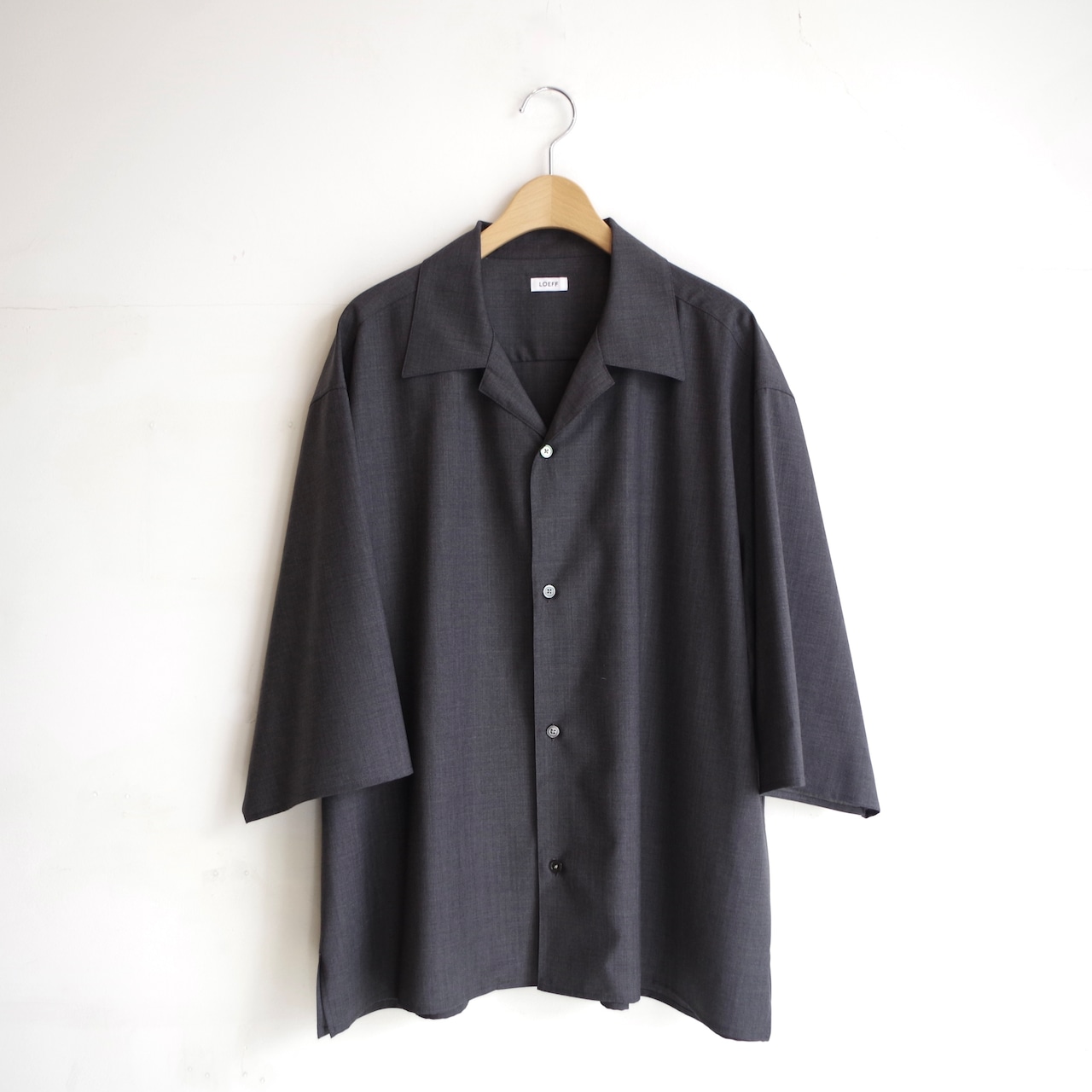 LOEFF Men's Tropical Wool Open Collar Shirt