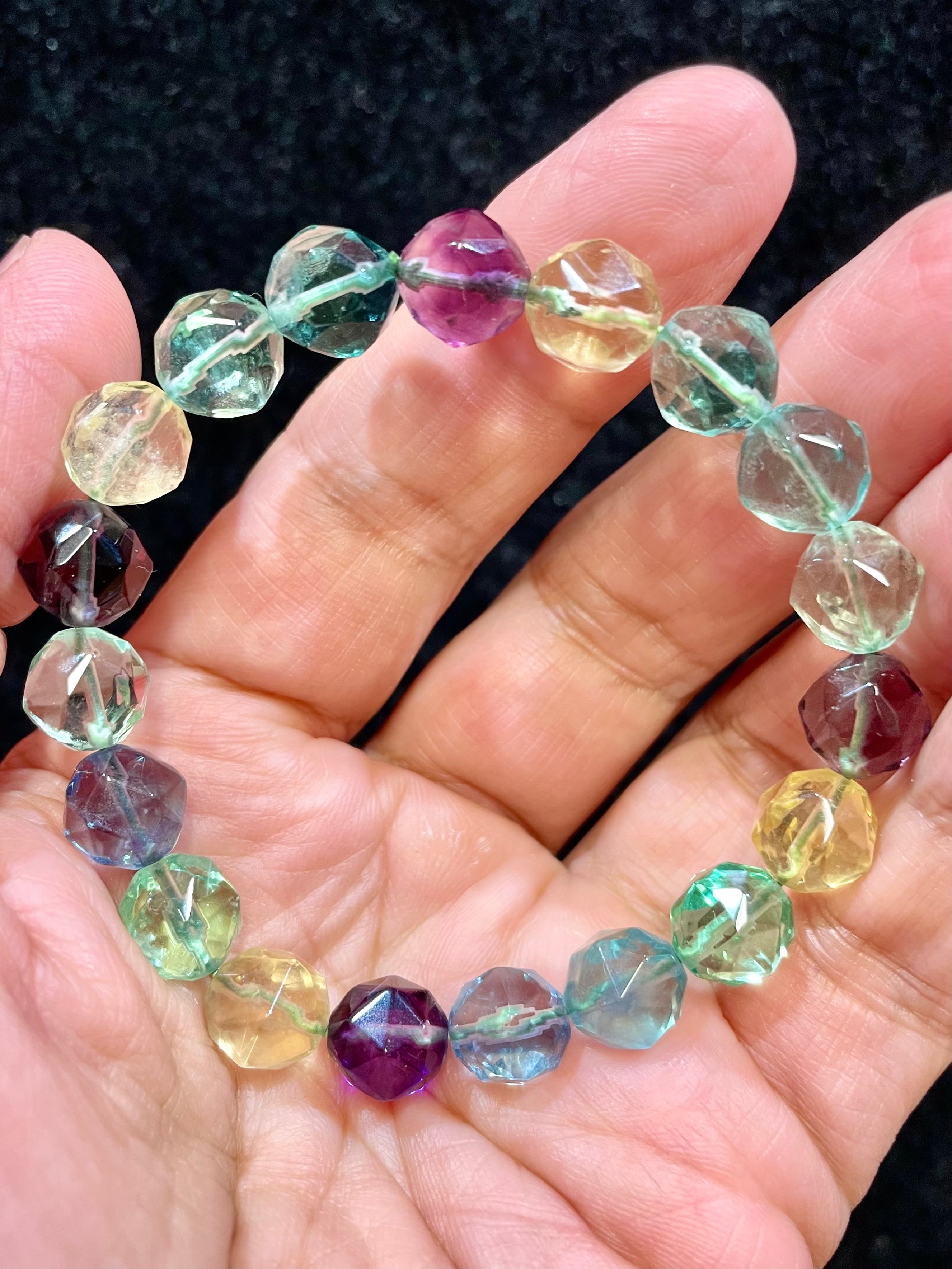 4) スーパー・フローライト・ブレスレット(多面体カット)A