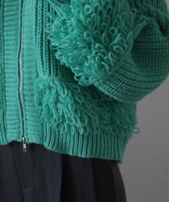 アレンジループジップカーディガン