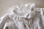 フランス 1900s 千の白花と襞飾りのあるフリルレースブラウス アンティーク