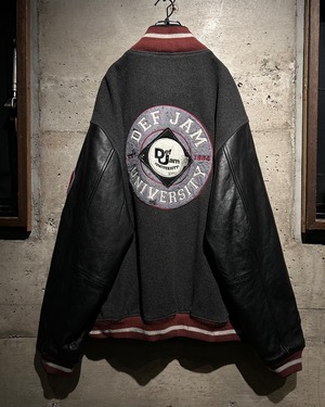 【Caka】“DEF JAM UNIVERSITY” Vintage Loose Stadium Jacket