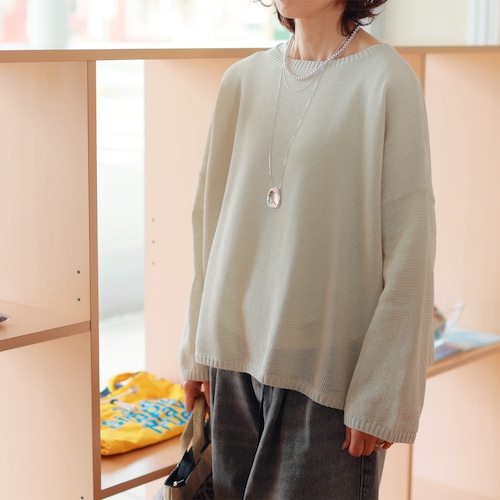 MICA＆DEAL (マイカ＆ディール)　軽量コットン　ルーミーニットトップス