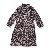 Hanae Mori ハナエモリ ハート柄 総柄 シアー風 ワンピース サイズ 38 /グレー×ピンク/レディース