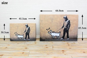 バンクシー作品「ロケットランチャー ドッグ/Rocket Launcher Dog」展示用フック付きキャンバスジークレ Banksy