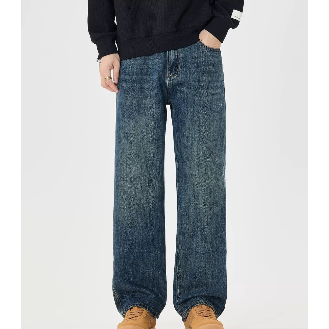 フルレングス ワイドストレート デニムパンツ 00579