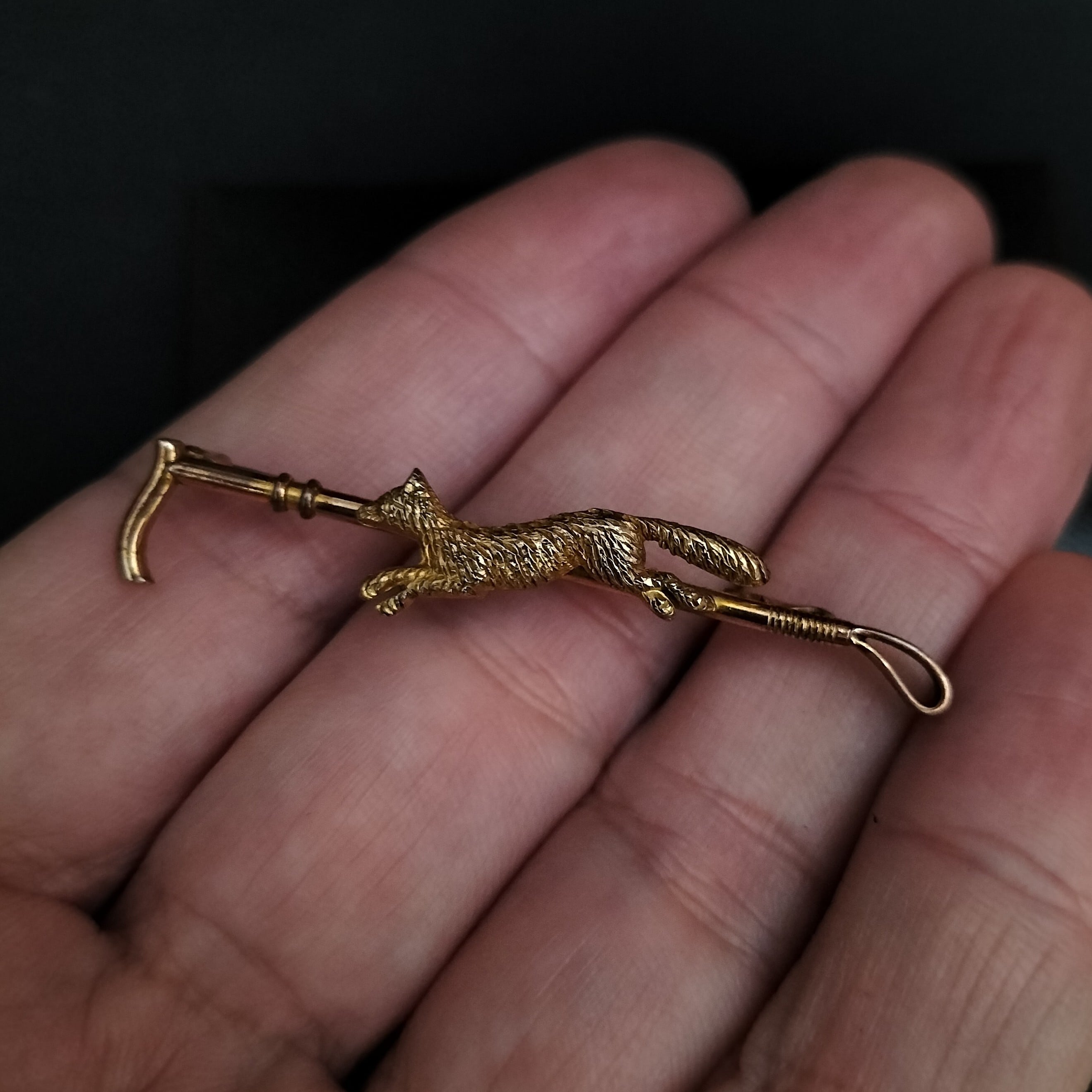 Edwardian Rolled Gold Fox Brooch UK | Antico