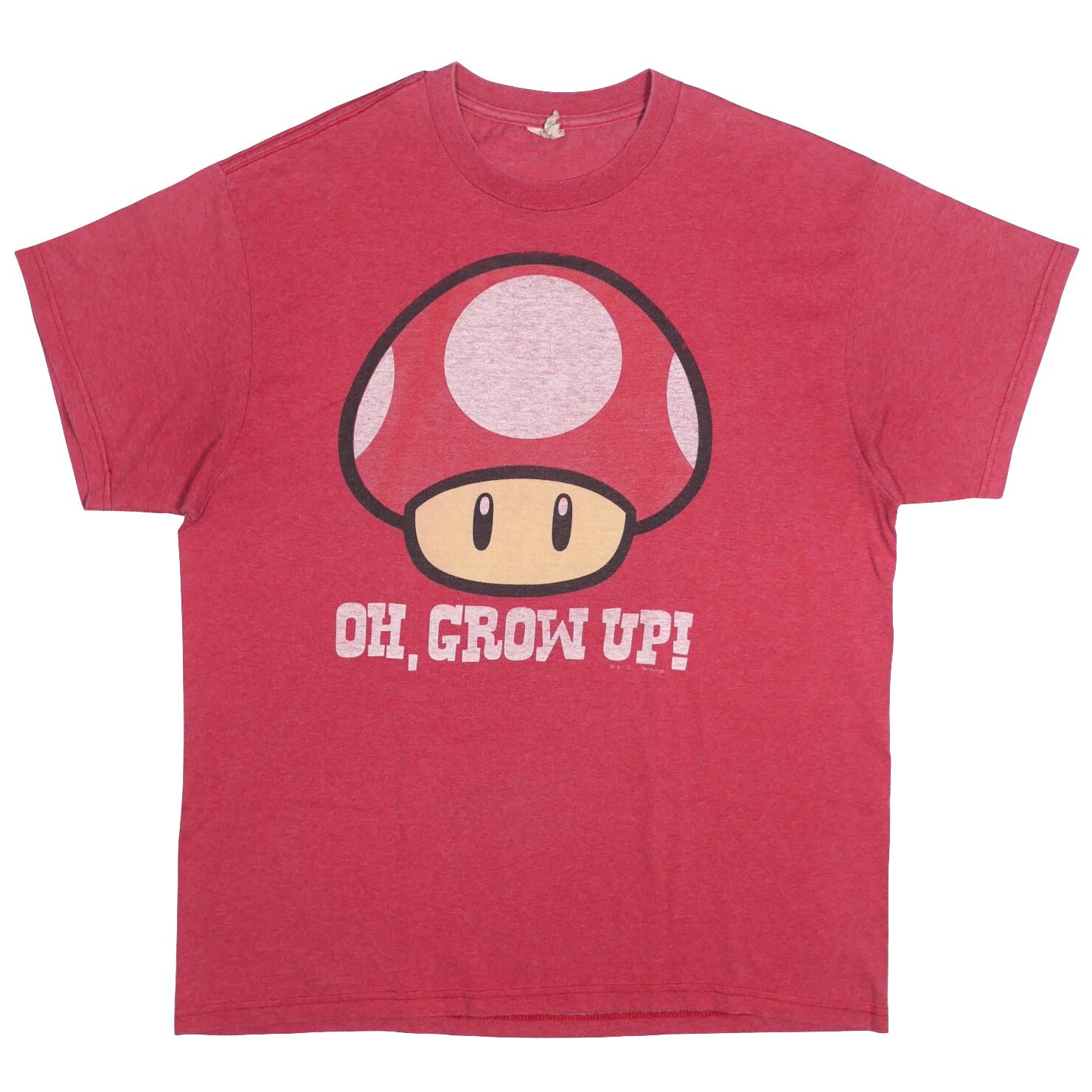 USED【L】Nintendo SUPER MARIO BROS. Super Mushroom OH GROW UP! Tee / DELTA ©2011