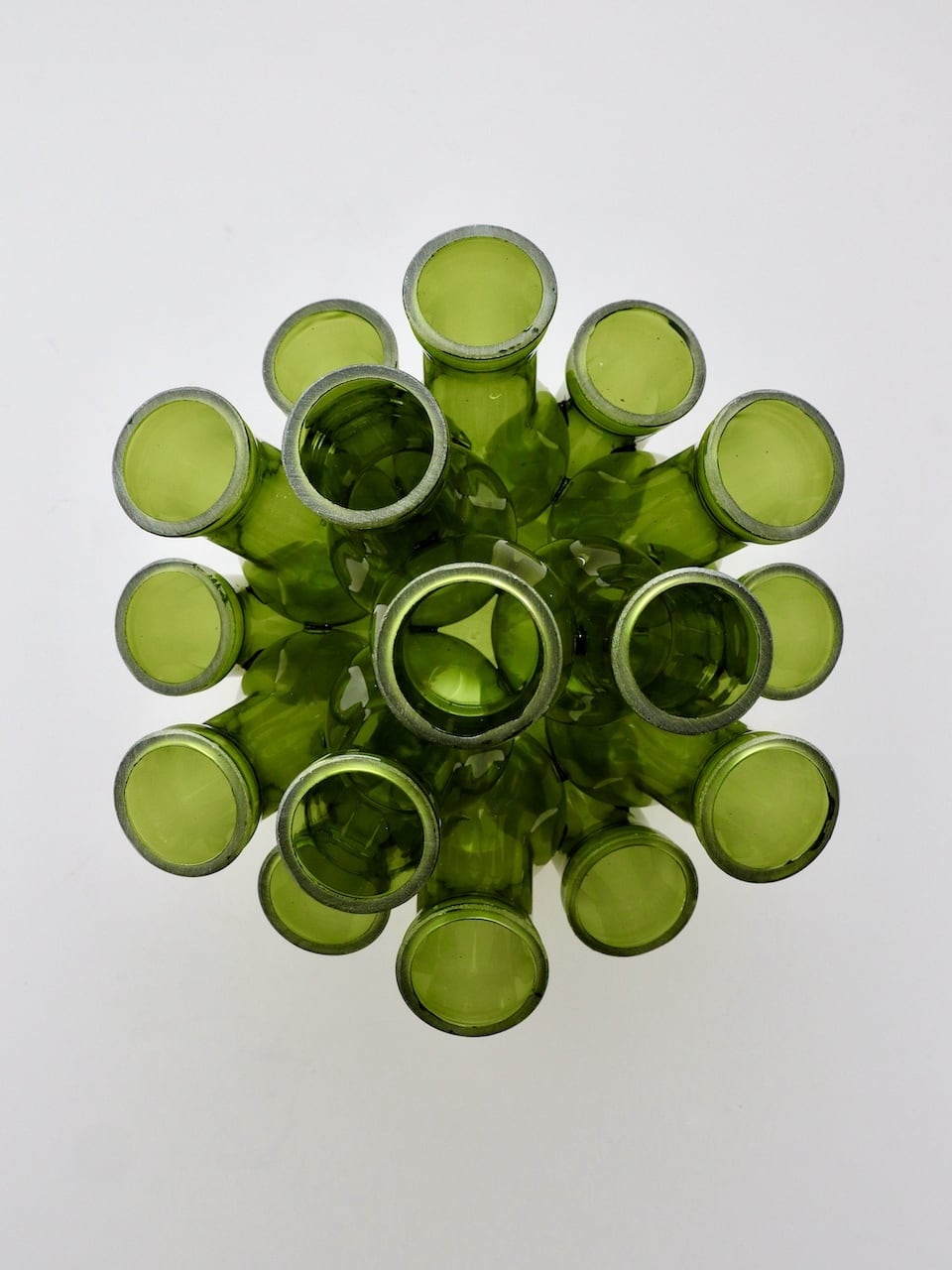 ガラスの小瓶フラワーベース グリーン L（16口）｜Glass Bud Vase