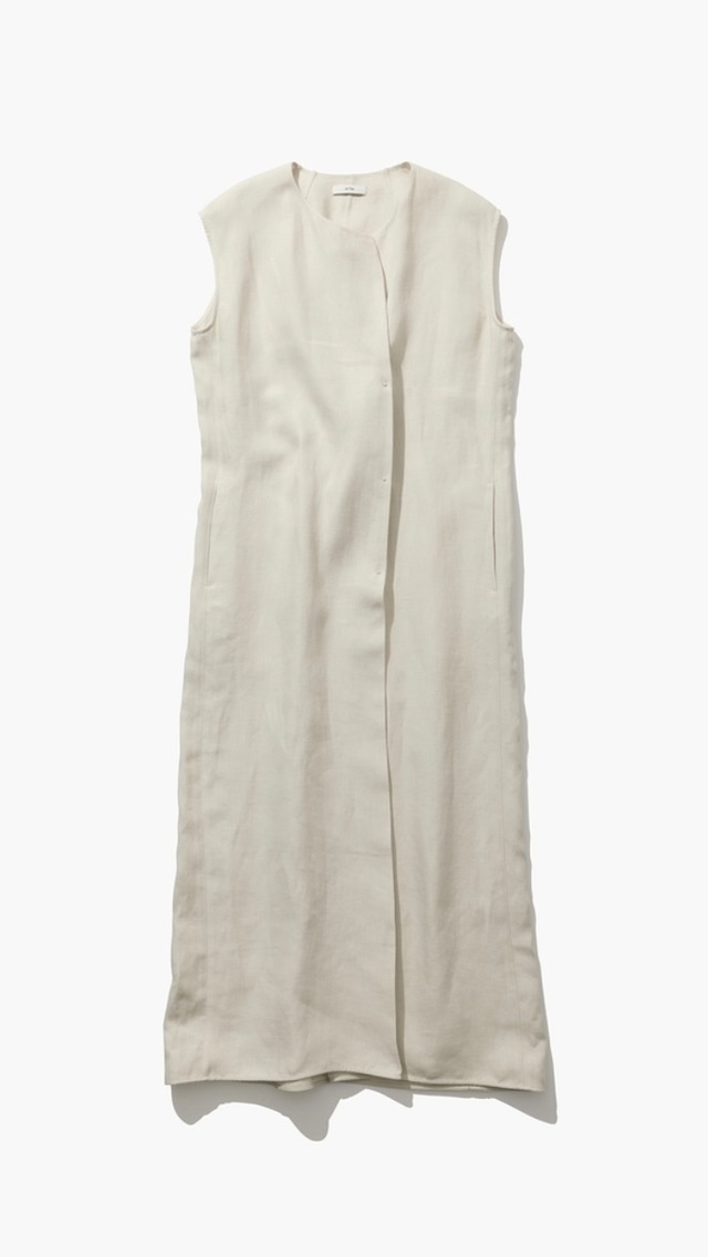 ATON -LINEN | DOUBLE DRESS- :WARM WHITE, :BLACK