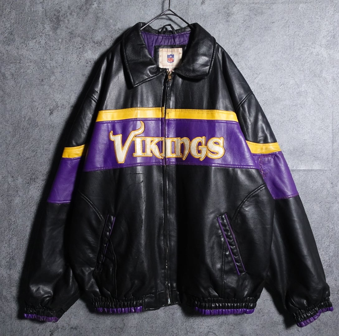 NFL VIKINGS フェイクレザージャケット　XL