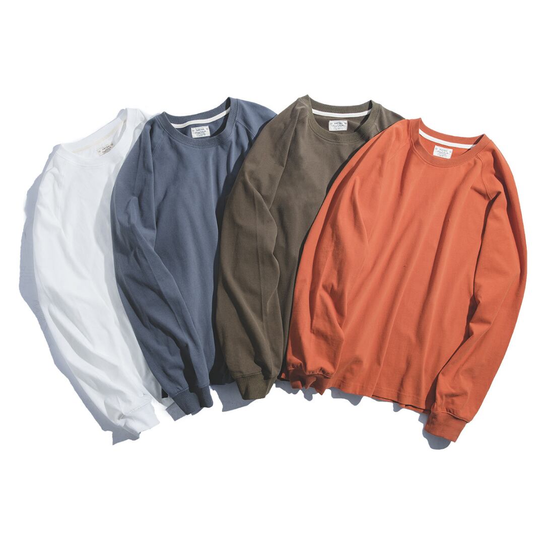 ラグランスリーブクルーネック長袖TシャツA18099