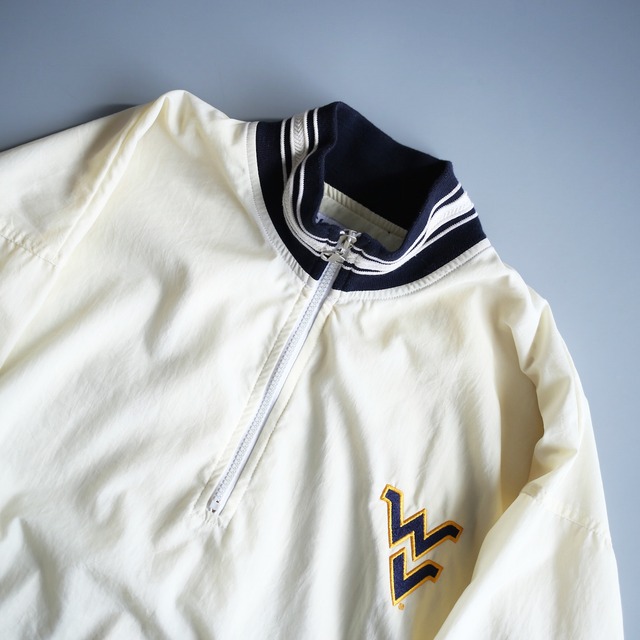 "Champion" over silhouette half-zip nylon pullover