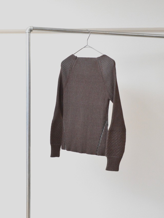 601-NT-102・Plating rib knit / C/♯brown