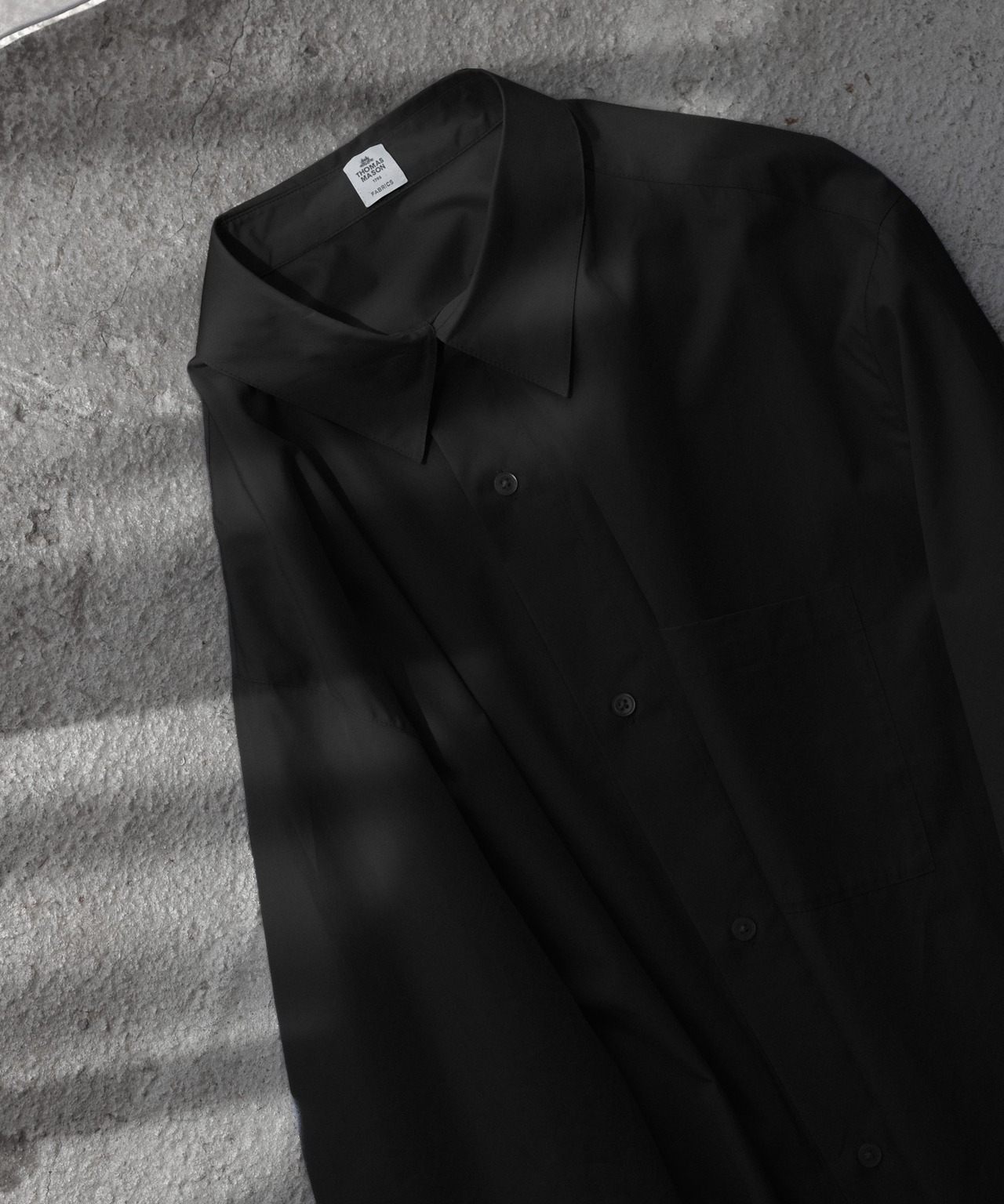 【THOMAS MASON】loose basic oversize shirt〈BLACK〉予約販売【12月1日 (月) 20:00 〜 12月7日 (日) 23:59】