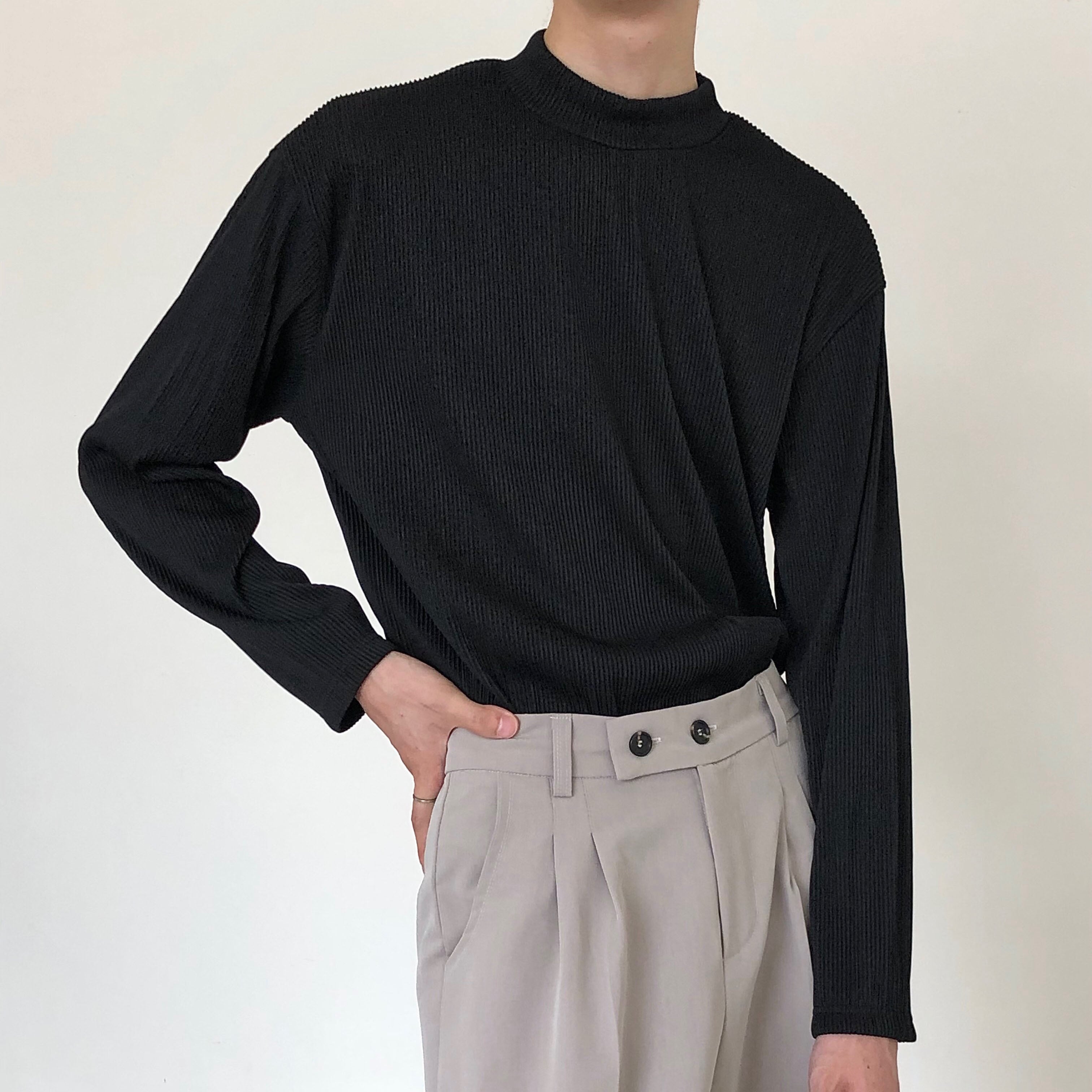 トップス mion MION上品な質感のハーフネックTシャツ | mblueshop