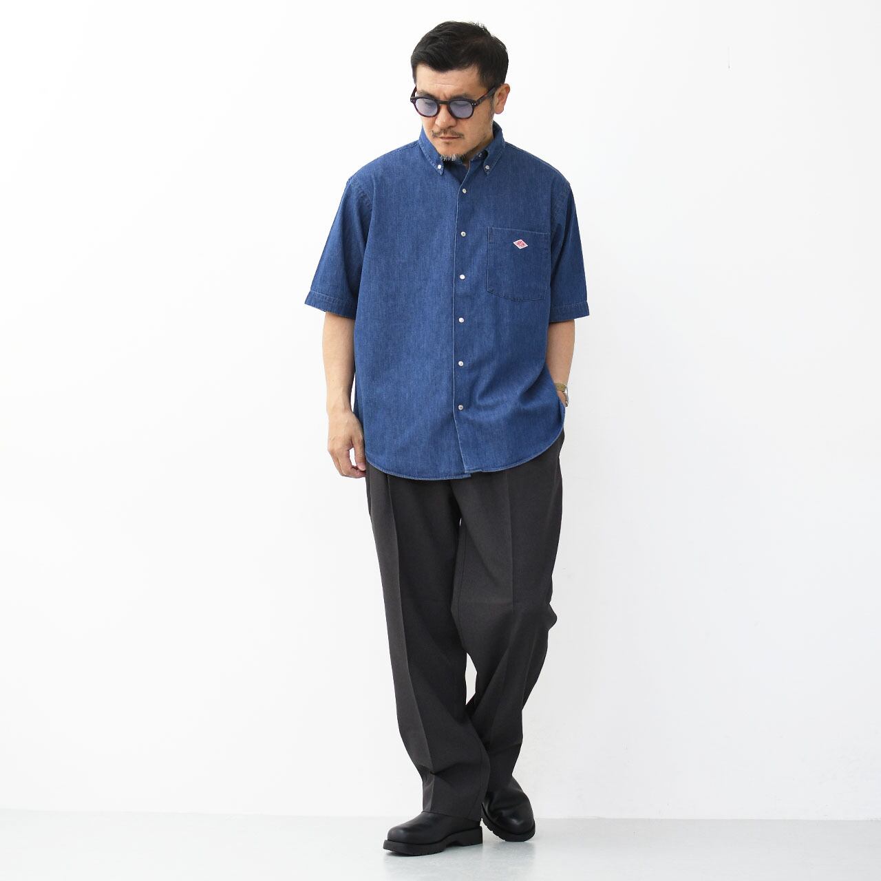 DANTON [ダントン] M DENIM DUNGAREE B.D. S/S SHIRT [DT-B0337DUG
