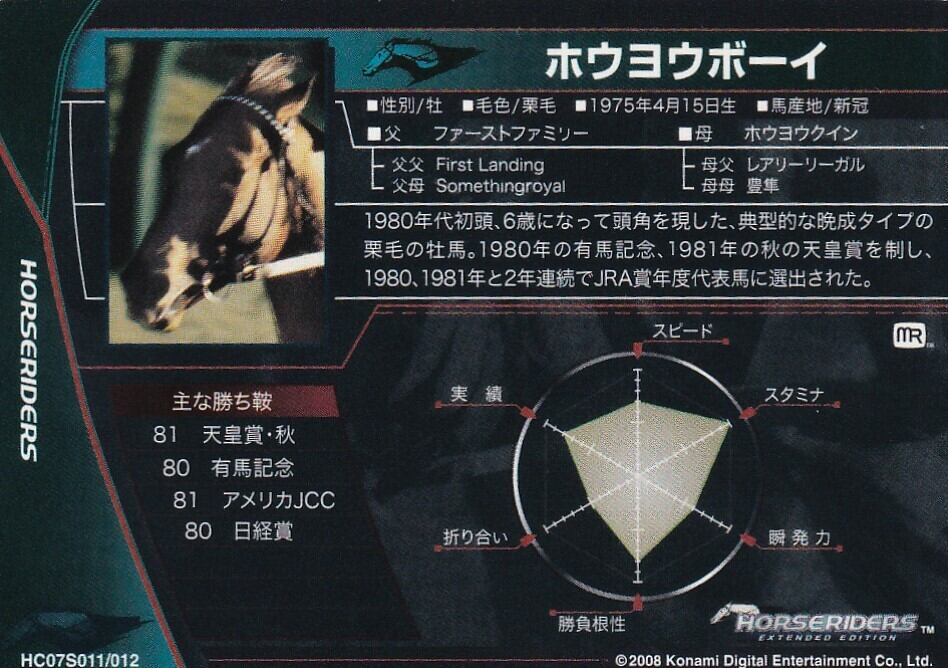 ホースライダーズ　トウショウボーイ ホウヨウボーイ「ホースライダーズ Ver.1.5」HC07S011 | カード