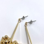 metallic shower long pierce/earrings    gold