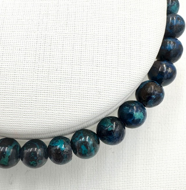 (00538)【1点のみ】クリソコラ　5mm　Chrysocolla　珪孔雀石　ラウンドボール　 ブレスレット