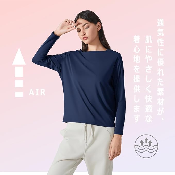 Pluviva] ヨガウェア トップス スポーツtシャツ レディース 長袖