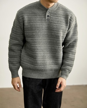 ボタンフロント カジュアルニット 3色 A0006