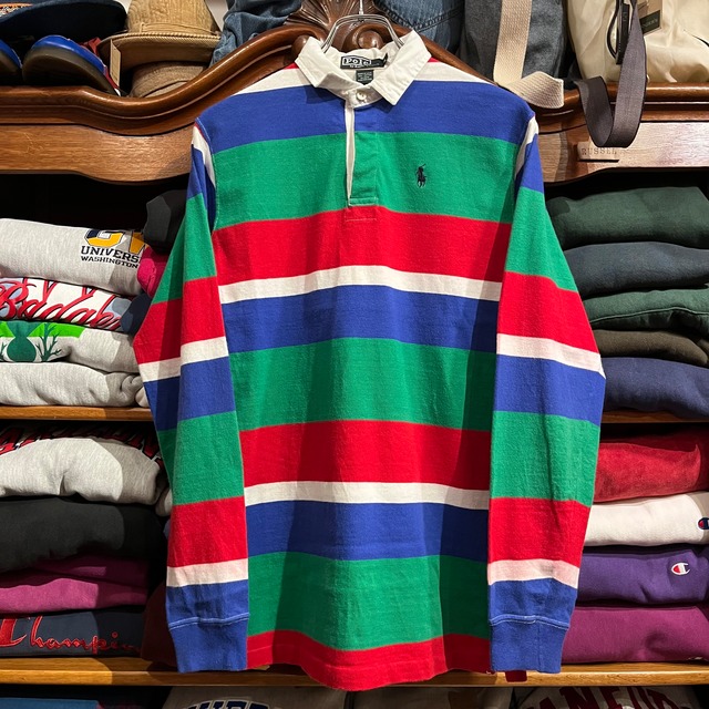 1990's POLO Ralph Lauren Rugby Shirt XL USA製 D1170