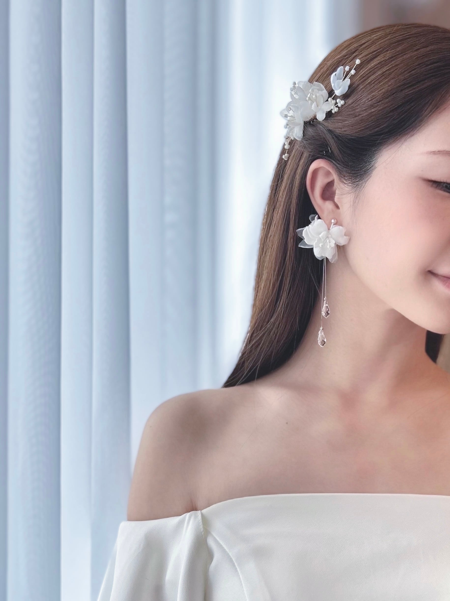 Julia］half twin flower comb set | Arote Wedding (アローテ