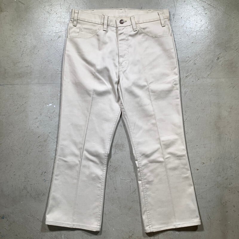 70's Levi's 517-1822 リーバイス STA－PREST スタプレ ブーツカットパンツ カツラギ コットンポリ ライトベージュ  42TALON 実寸W33 USA製 希少 ヴィンテージ BA-1594 RM2013H | agito vintage powered by BASE