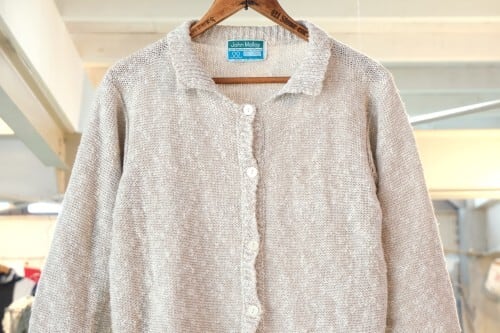 John Molloy linen cotton knit collared Cardigan | GARYO