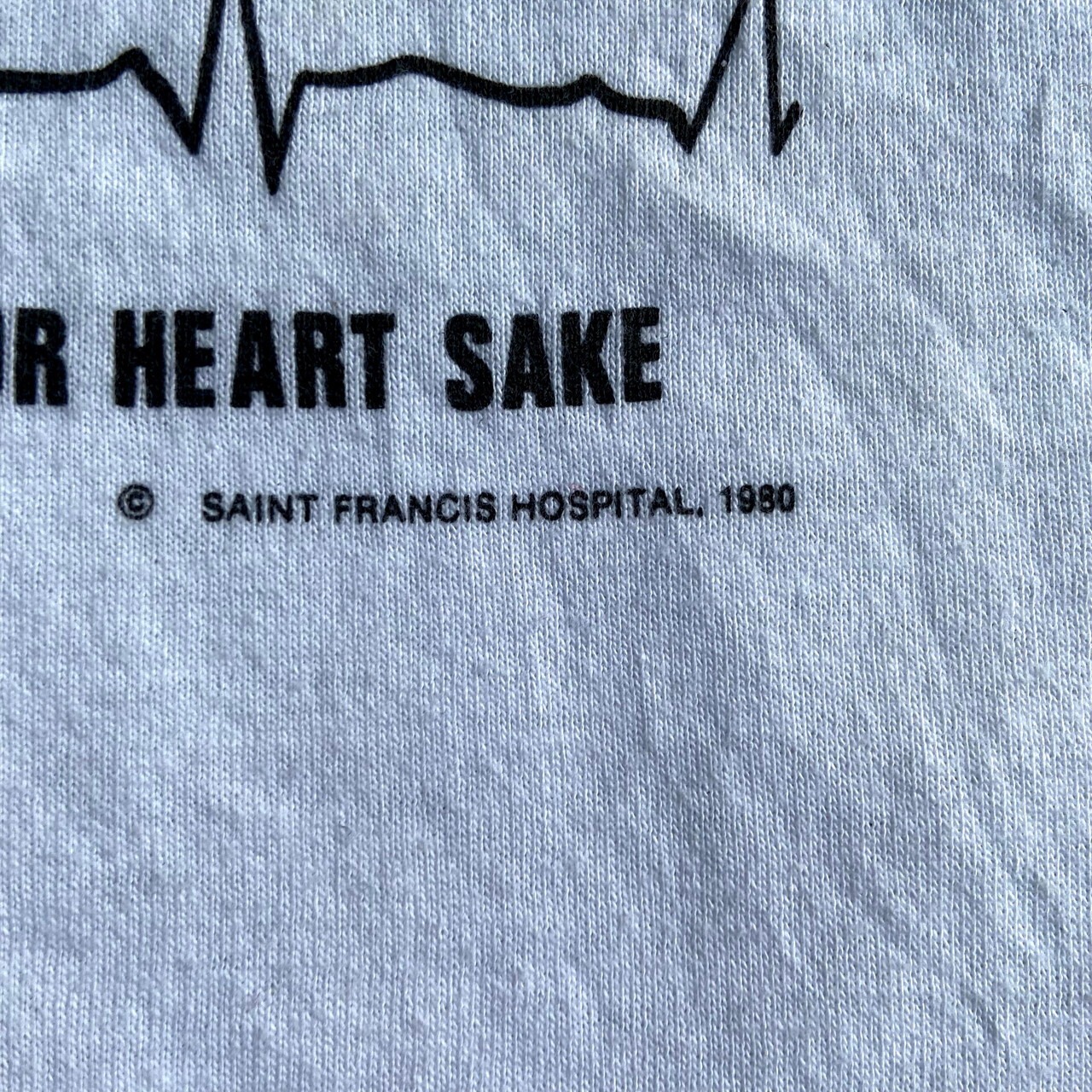 80〜90年代 USA製 SAINT FRANCIS HOSPITAL 心臓 リンガーTシャツ 