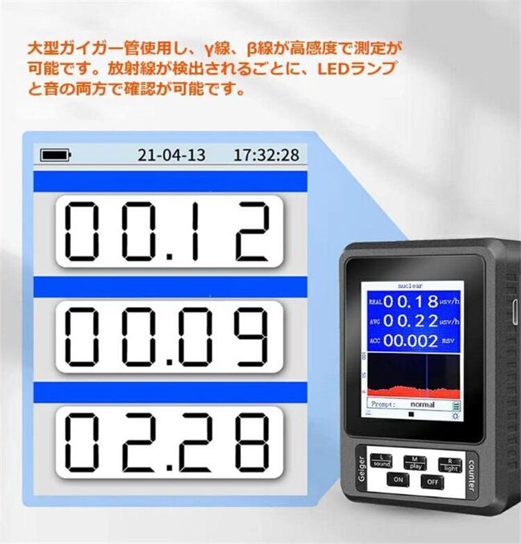 放射線測定器 ガイガー カウンター LCD 表示リアルタイム監視 放射線測定器 ガイガー カウンター LCD 表示リアルタイム監視