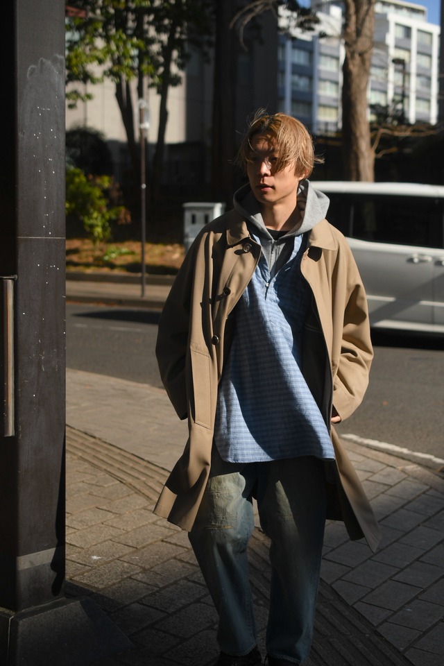 INDIVIDUALIZED SHIRTS / Ex Cotton Casemere pullover shirt (Blue graph check)
