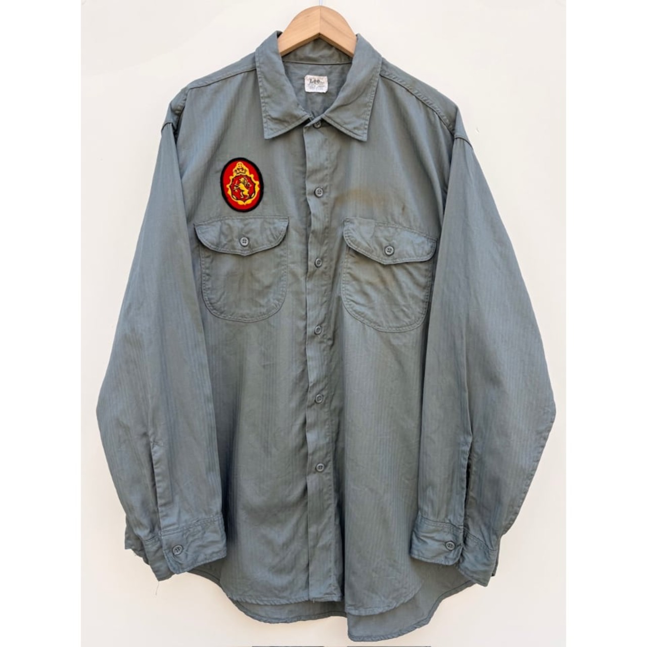 60s Lee "HBT" WORK SHIRT MADE IN USA  Size 17〜17 1/2