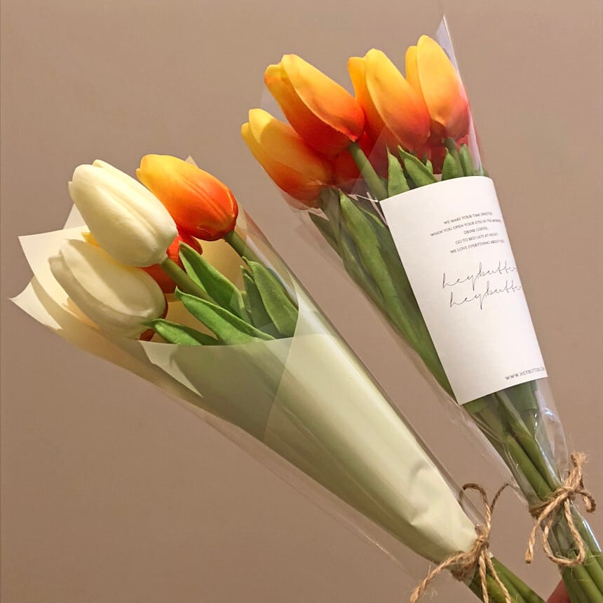 artificial flower bouquet   tulip 4colors / チューリップ 造花 花束 リアル 撮影小物 オブジェ 韓国  インテリア 雑貨