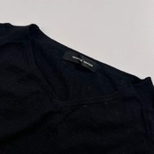 カシミヤ100% NOMBRE IMPAIR ノンブルアンペール ハイゲージ Vネック 七分袖 ニット セーター F/ブラック レディース