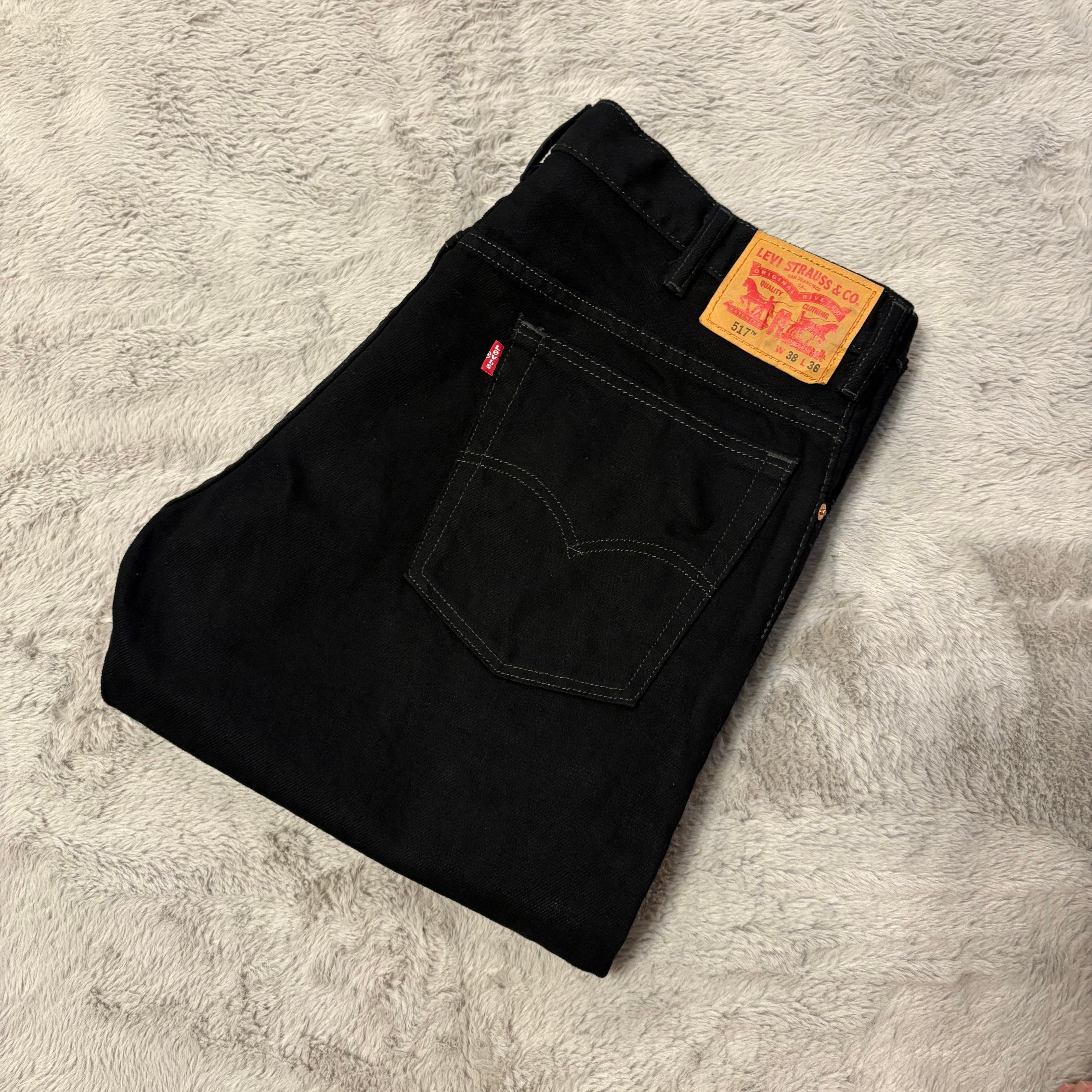 Levis デニムパンツ 517 ブーツカット ブラック W38 L36 | 古着屋hunky