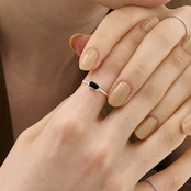 再入荷* stainless black cubic ring SR248